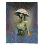 Cozy Ethereal Dreams Sherpa Blanket in a stylish living room setting.